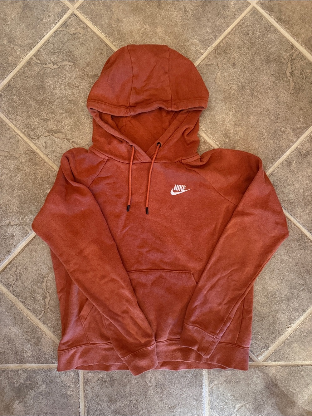 Nike Burnt Orange Hoodie with White Swoosh women’s small